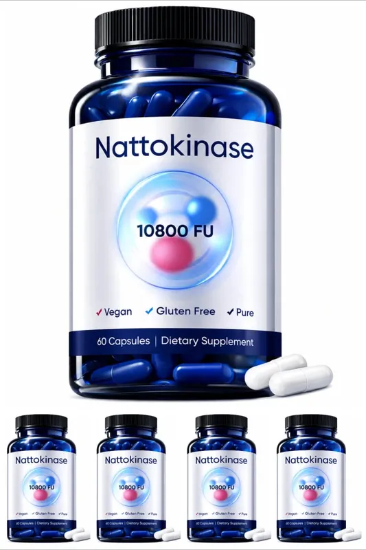 60 Count Organic Nattokinase 10800 FU Capsules Heart Health Support Vegan Gluten-Free Natural Blood Clot Dissolving Supplement — image 11
