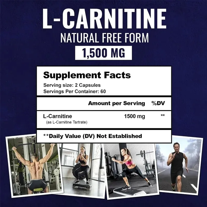 Capsules premium de tartrate de L-carnitine 1500 mg - La production d'énergie naturelle soutient le métabolisme — image 2