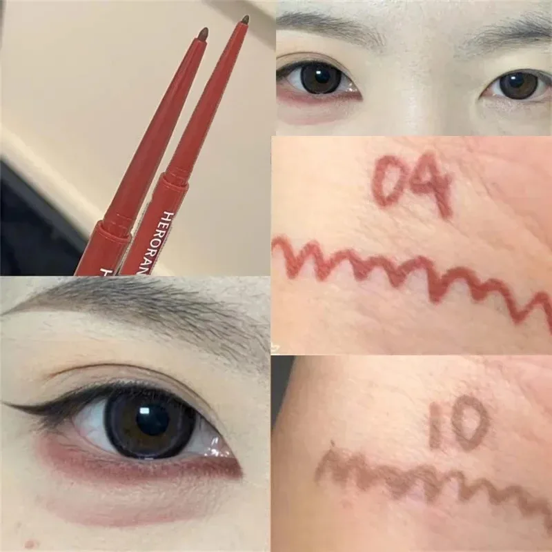 12 Colors Eyeliner Pencil Wine Red Waterproof Lasting Matte Brown Eyeshadow Contour Stick High Pigment Lying Silkworm Eye Makeup