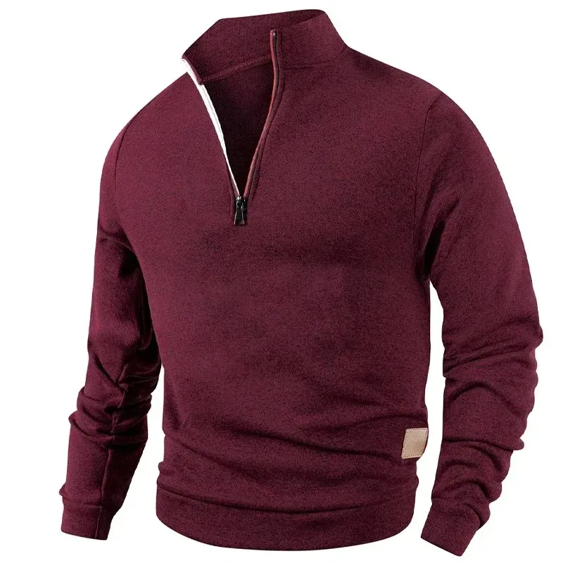 Animal Game Men's Half Zipper Sweatshirts Long Sleeve Solid Pullover Turtleneck Streetwear Warm Jacket Sport Coats Outerwear — image 3