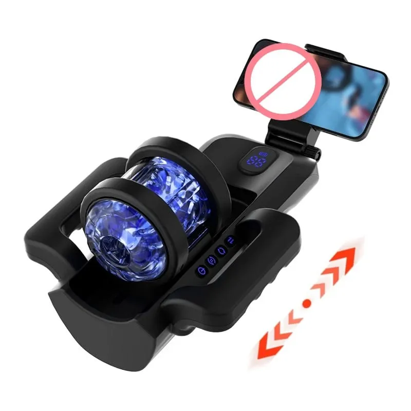 Dual-grip Male Masturbator Adjustable Long Travel Masturbation Cup Adjustable Telescopic Rotating Male Masturbation Cup Sex Toy — image 1