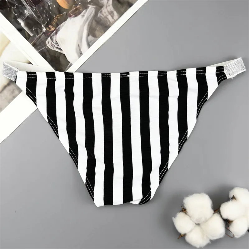 Male Striped Shiny Belt with Sexy High Fork Briefs Elastic and Comfortable Bulge Pouch Panties Quick-dry Low Waist Men Underwear — image 8