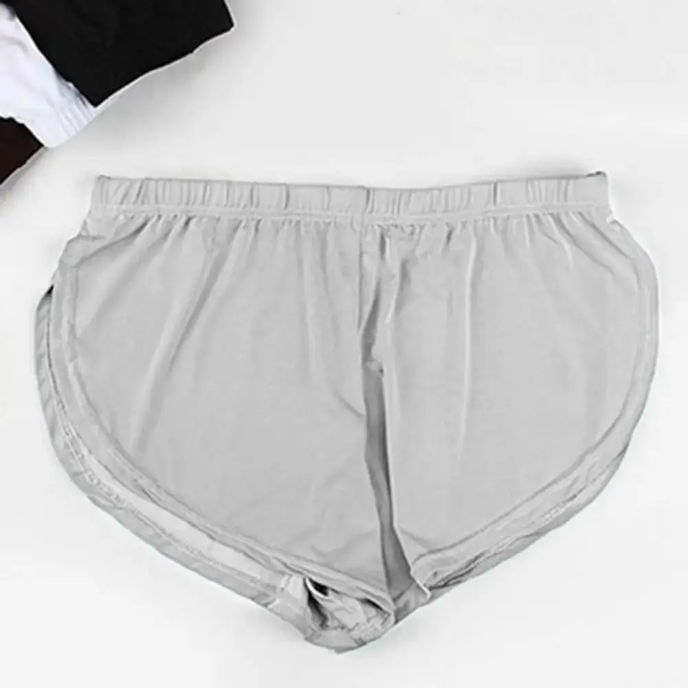 Männer Einfarbig Atmungsaktive Low-rise Shorts Höschen Elastische Taille Seite Split Eis Seide Lounge Shorts Unterhosen Nachtwäsche — image 9