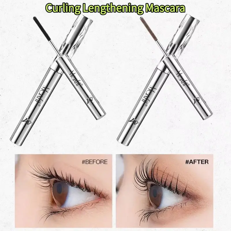 Professional Metal Wand Mascara Waterproof Long Lasting Eyelash Curling Lengthening Mascara Non-Smudge Eye Makeup Cosmetic Tools