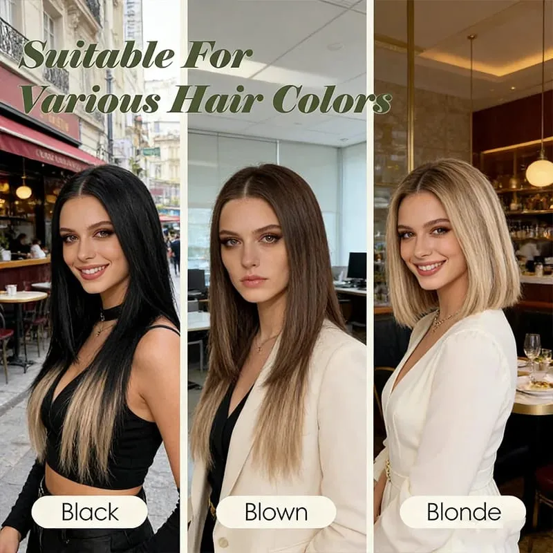 Hot Sale 10 Inch Straight Clip In Hair Extensions Synthetic Hairpiece For Women Daily Use — image 4
