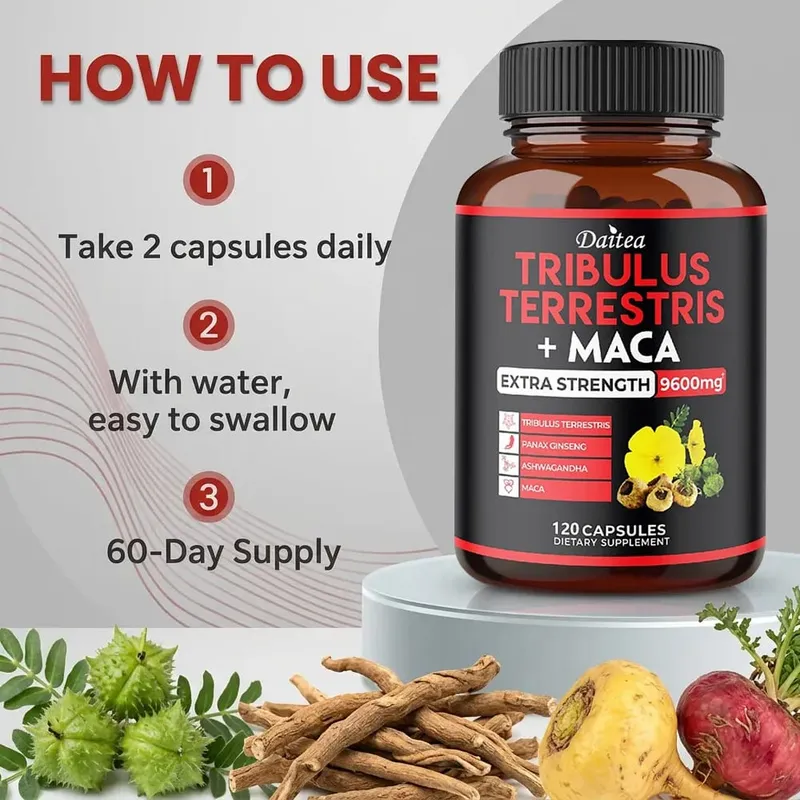 Tribulus Terrestris Capsules 7000mg with Maca Ginseng & Ashwagandha Energy Muscle Focus & Endurance Support for Men — image 7
