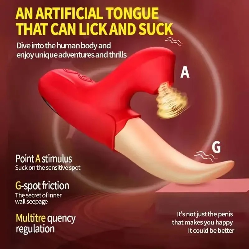 Napakahusay na Sucking Vibrator para sa Babae Dila Dila Clitoris Stimulator Sucker Vagina Massager Masturbation Pang-adultong Sex Toys Mga Laruan — image 3