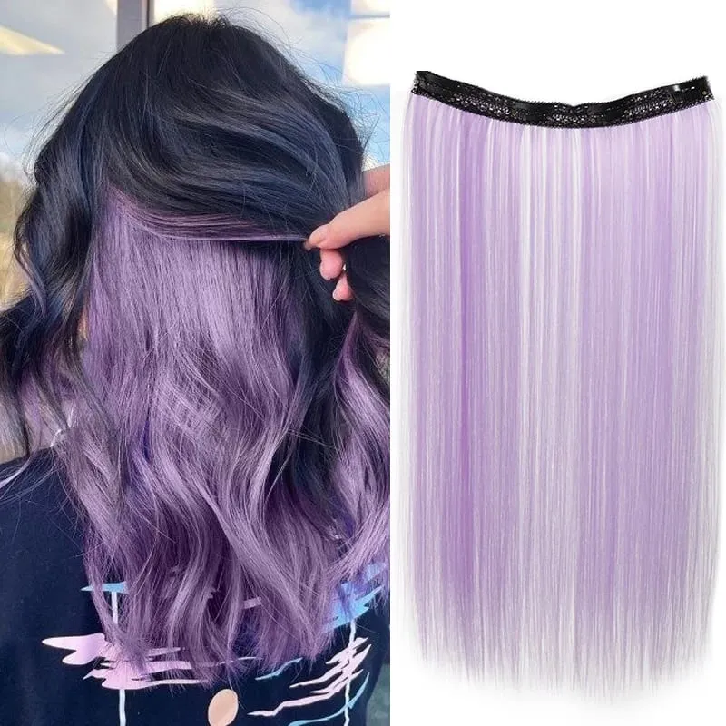 20inch Hair extensions Wig Hair Clips Hair piece Synthetic Straight Hair Extensions with 4clips for Women Halloween Party — image 12