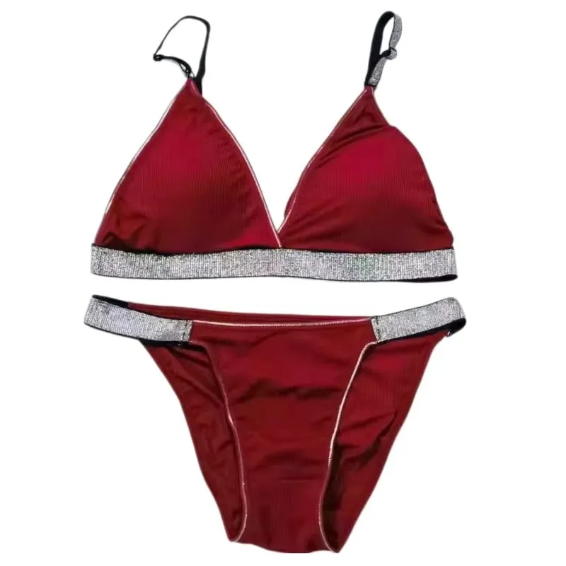Women Wirefree Bra at Panties Set Padded Bralette Low Rise Bikini Briefs Sexy Lingerie Set Soft Comfy Daily Wear Underwear — image 7