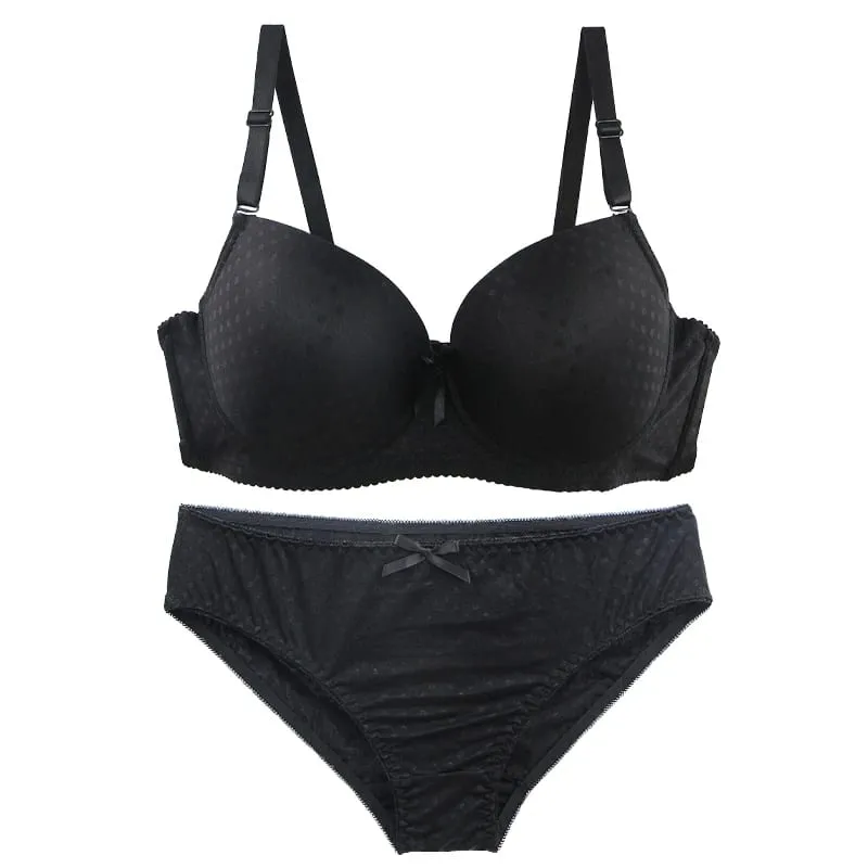 DaiNaFang Women Lace Shaping BCD Cup Bra Set Thin Mold Cup 3 Rows Hook Back Anti Armpit Fat Push Up Lingerie