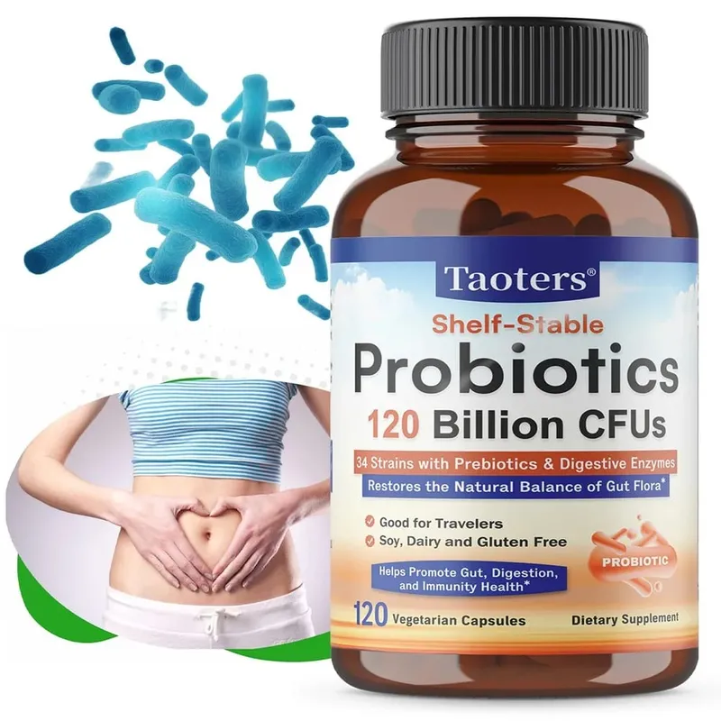 Probióticos 120 bilhões de UFCs 34 cepas com prebióticos orgânicos e enzimas digestivas Digestão e imunidade Saúde para mulheres e homens — image 1