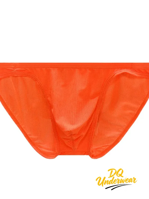 1PCS Men Neon Mesh Bikini Briefs Solid Color Elastic Waistband Multi Color Low Rise U Convex Pouch Breathable Quick Dry BS839