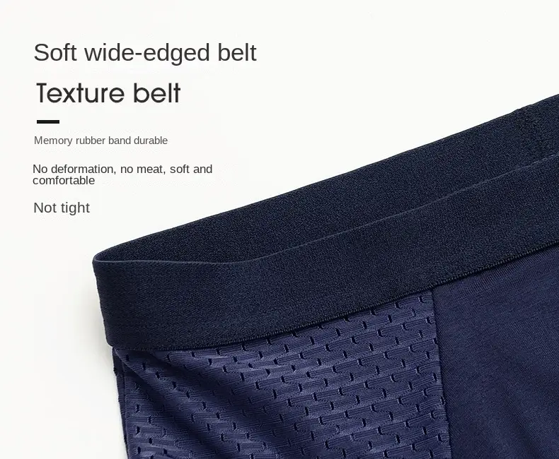 Homens sólidos verão roupa interior de seda gelo boxershorts cuecas respiráveis roupa interior de fibra de carbono de bambu anti-bacteriano oco calcinha — image 14