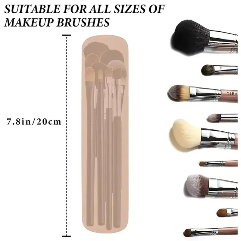 New Travel Makeup Brush Holder Silicone Cosmetic Brushes Bag Makeup Sponge Case Portable Waterproof Makeup Tools for Women Girls — image 1