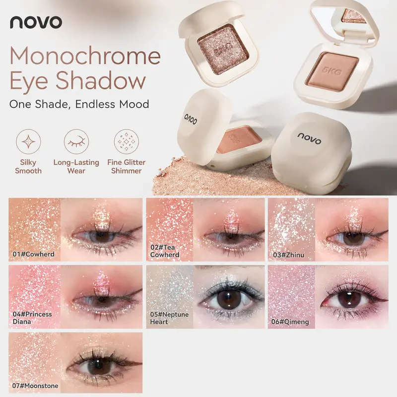 Clear Focus Monochrome Eye Shadow with Mirror Monochrome Eye Shadow Is Suitable for Local Brightening of Eye Makeup — image 1