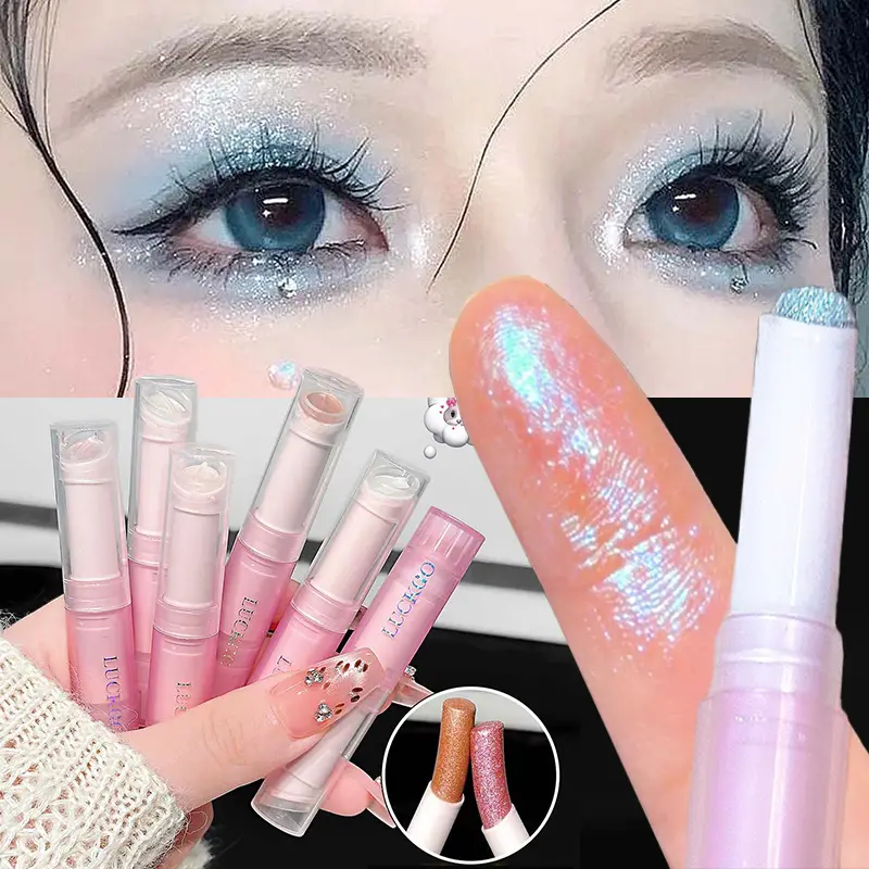 Sparkling Waterproof Eyeshadow Highlighter Pen Blue Diamond Jelly Eyeshadow Stick Glitter Pink Purple Eye Shadow Brighten Makeup — image 2