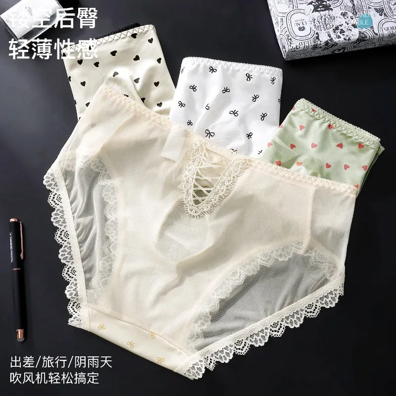 Calcinha de cetim sissy masculina, tamanho grande, sexy, renda transparente, lingerie brilhante, cintura média, laço em u, bolsa convexa — image 3