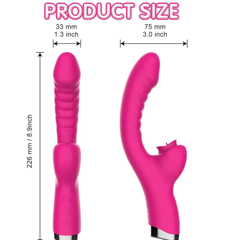 Dildo Vagina Massage Wand G-Spo Licking Clitoral Vibrator Female Sex Toy Clitoris Stimulate Tongue Vibrator Adult Women Sex Toy — image 10