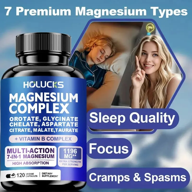 Magnesium Complex Supplements-Memory Bone & Promotes Brain Health Sleep Support Muscle Relaxation Stress & Anxiety Relief