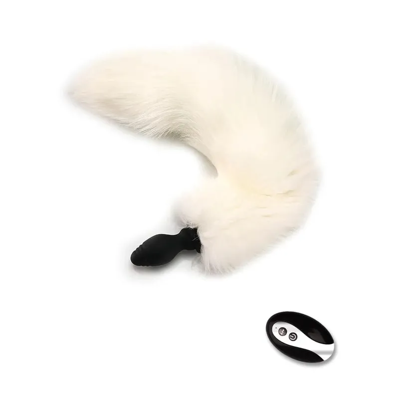 Fox Tail Anal Plug na may Remote Control Vibrating - Faux Fur at Silicone Role Play Pang-adultong Laruang Multi-Color BDSM Sex Toys para sa Mag-asawa — image 9