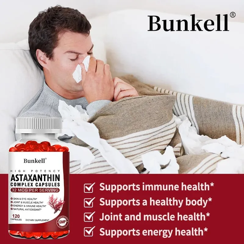 Bunkell Vegan Astaxanthin with Fish Oil & Antratic Krill Oil Antioxidant Supports Eye Skin Cellular Health Non-GMO Capsules — image 5