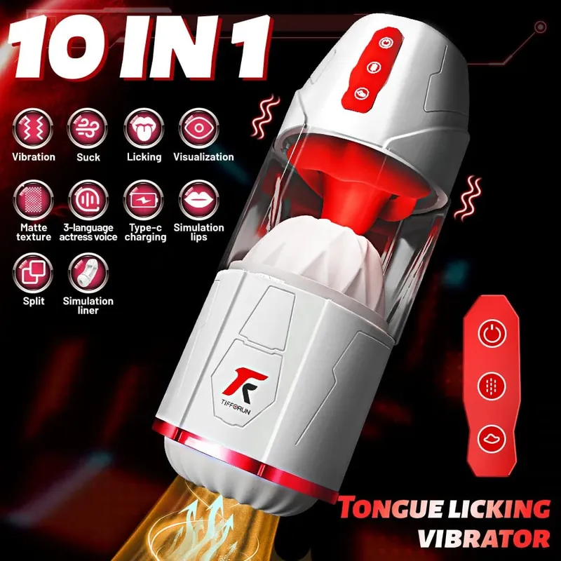 Mga Awtomatikong Lalaking Masturbator-na may 10 Pagsipsip at Pagdila ng Dila at Pag-vibrate na Mode ng Blowjob Masturbation Cup Mga Sex Toy para sa Mga Lalaking Coupe — image 2