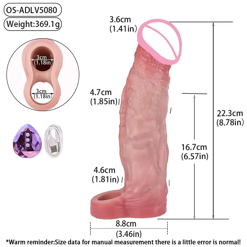 Kablosuz Kontrol Gerçekçi Içi Boş Yapay Penis Yumuşak Silikon Penis Kollu Prezervatif Erkek Dick Artırıcı Gecikme Boşalma Seks Oyuncakları — image 16
