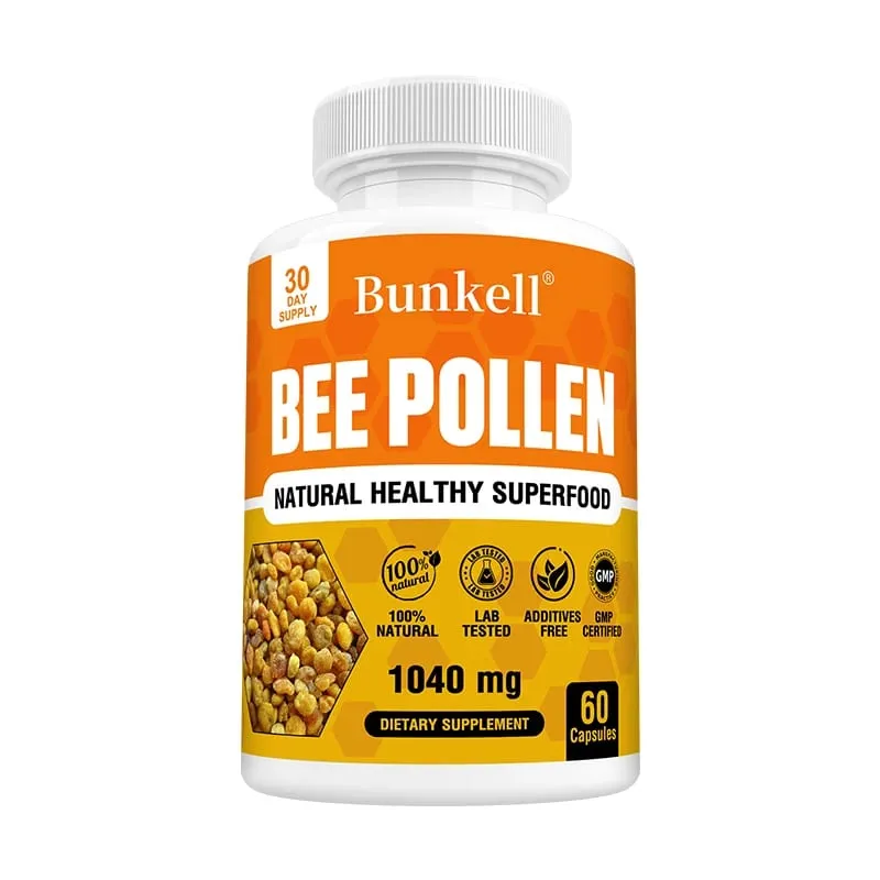 Integratore di polline d'api Capsule vegetariane di polline d'api crudo naturale al 100% Probiotici Superfood Digestione Supporto immunitario ed energia