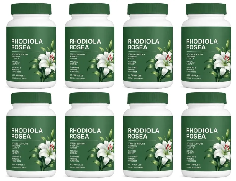 500mg Rhodiola Rosea Capsules Natural Herbaceous Plants Supplement for Daily Stress Support & Energy Balance 60 Count Per Bottle — image 12