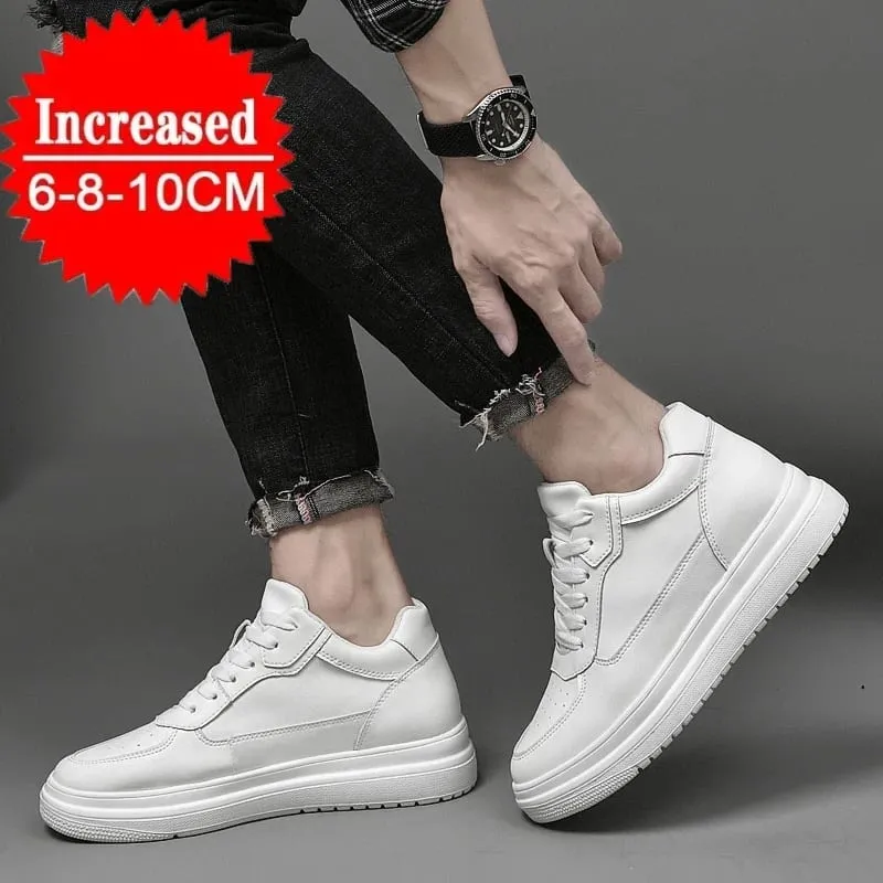 High Quality Men Sneakers Elevator Shoes for Men Fashion Casual Shoes Comfortable Leather Sports Shoes Height Increase 6/8/10cm — image 6