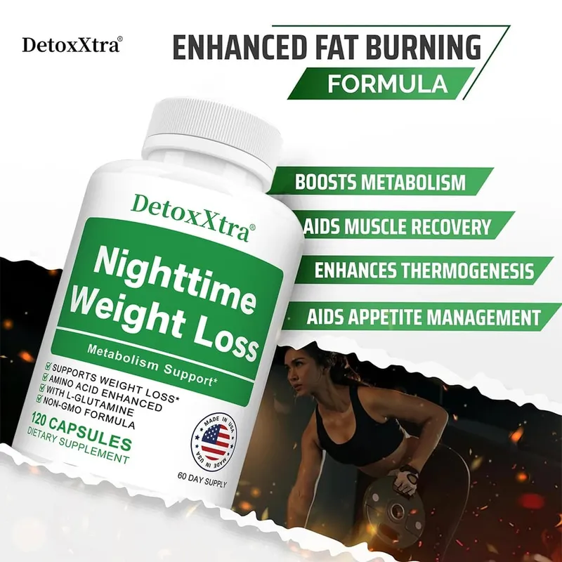 Nighttime Fat Burner Capsules Muscle Recovery Appetite Suppressant Metabolism Booster Relaxation & Restful Sleep Support — image 5