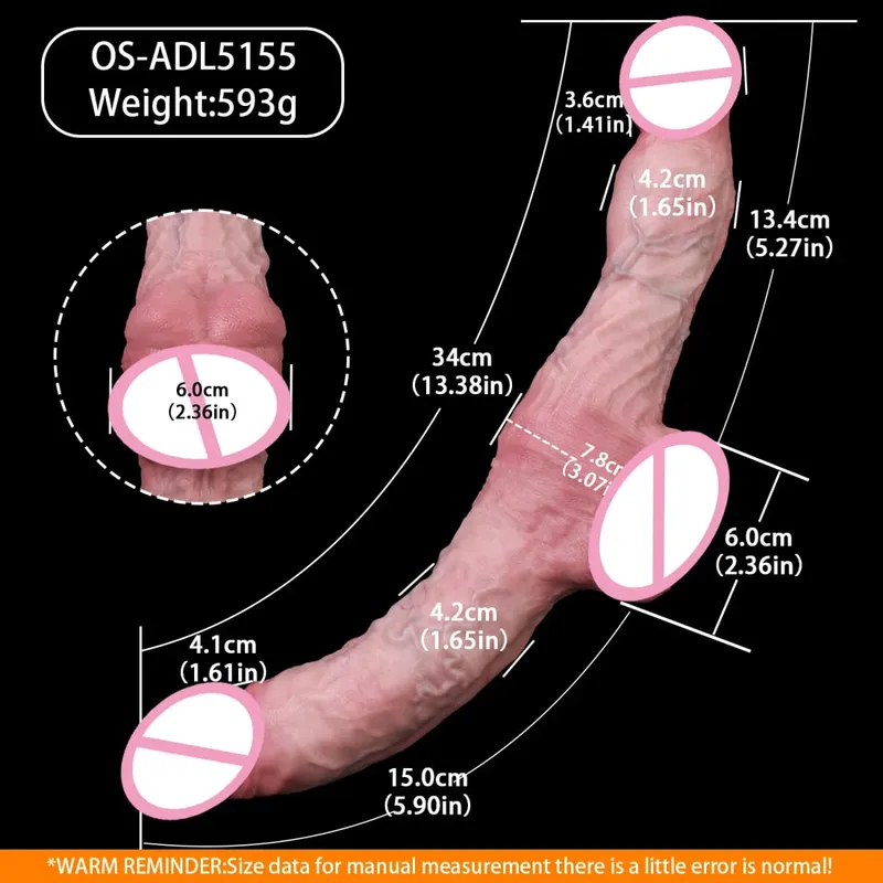 Realistic Dildo Double Side Buttplug Couple Buttplug Soft Silicone G-spot Stimulator Anus Dilator Dual End Penis Sex Toy — image 8