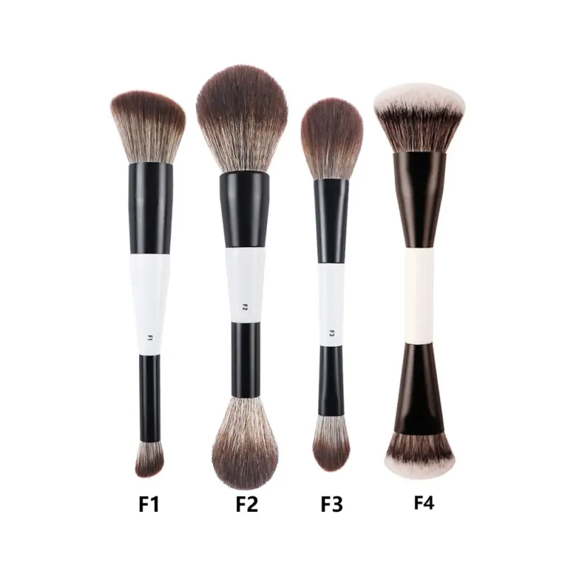 2pcs/set White Double ended Angled Foundation Makeup Brushes Blush Contour Make up Brush Wood Handle Cosmetic Tool Mari F4 — image 13