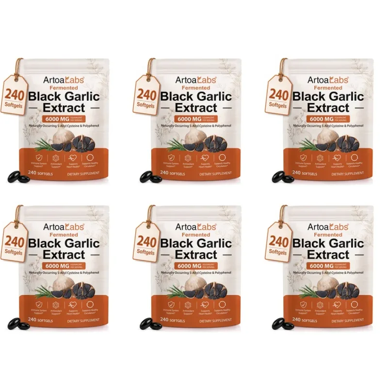 Fermented Black Garlic Extract Softgels 6000mg Equivalent Supplement for Daily Wellness Antioxidant Immune Support 240 Softgels — image 8