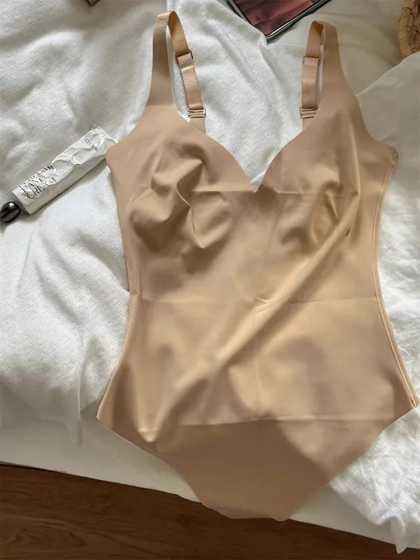 Seamless Shapewear Bodysuit Woman Solid Ultra-Thin U-Back Bodysuit Female High Elasticity Slim Camisole One-Piece Underwear New — image 3