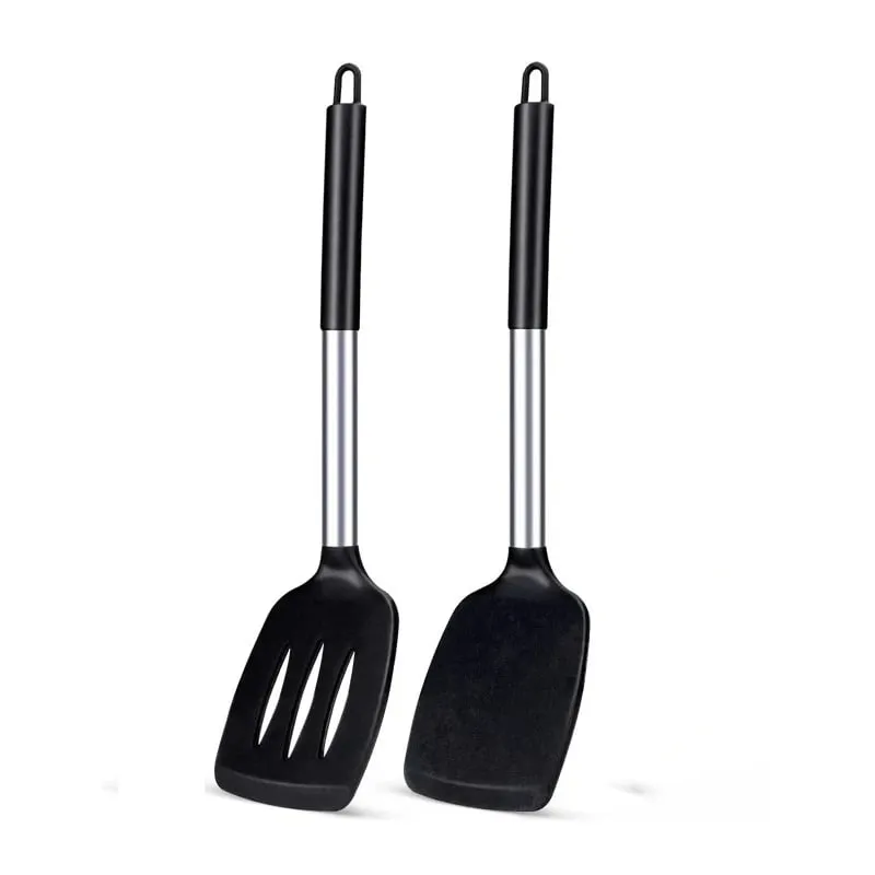 2Pcs Silicone Spatula Set Heat Resistant Nonstick Steak Spatula Kitchen Cooking Utensils Cookware Cooking Tool Set Spatula Kit — image 2