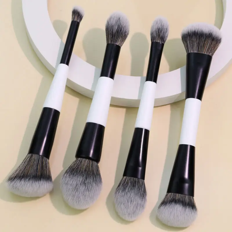 Dual-Headed Makeup Brushes Set F1-F4 For Foundation Blush Highlighting Beauty Tools Facial Shaping Cosmetic Brushes — image 1