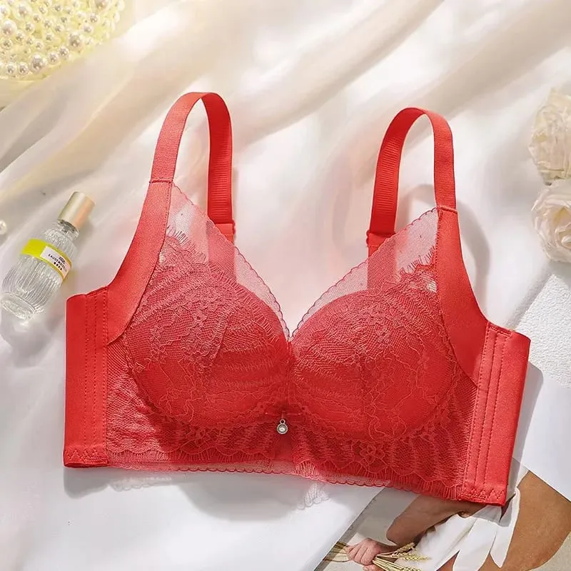 Women's Sexy Embroidered Lace Push-up Bra Breathable Adjustable Anti-sagging Lingerie without Empty Cup for Supportive Comfort — image 9