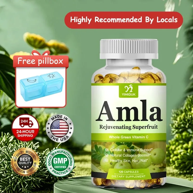 Organic Amla Capsules Support Collagen Fights Free Radicals & Daily Wellness Antioxidant Power for Immunity & Skin Health — image 1