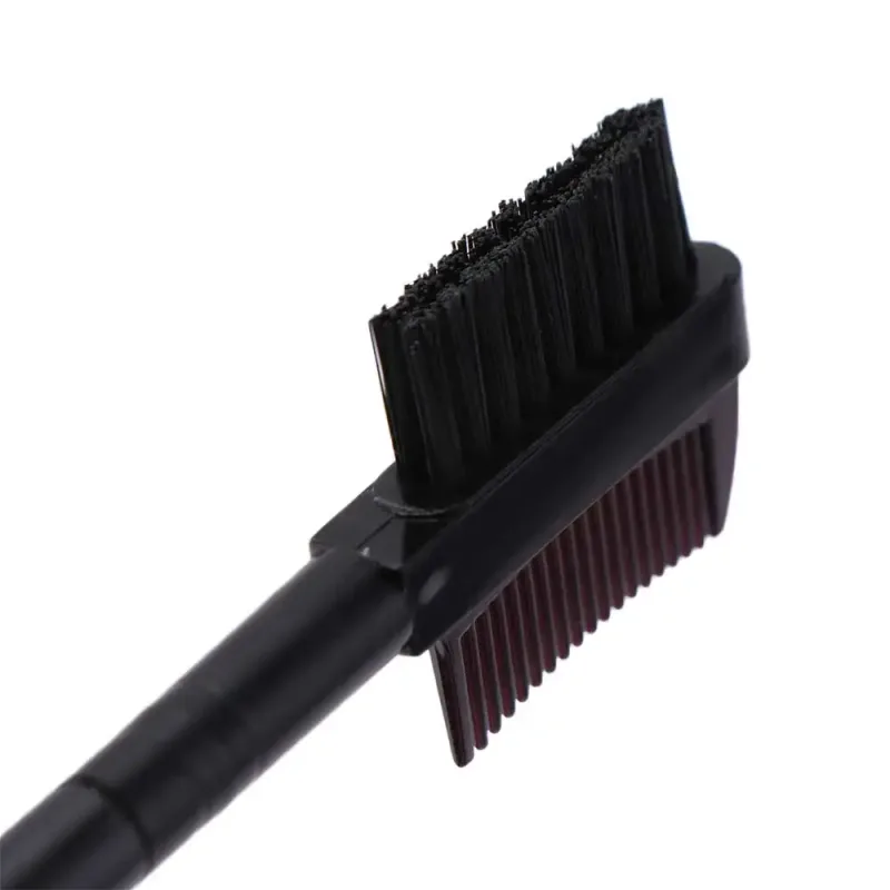 Black High Quality Double Ended Dual Head Makeup Tool Wood Handle Makeup Brushes Eyebrow Comb Eyelash Brush Eyebrow Brush Comb — image 3
