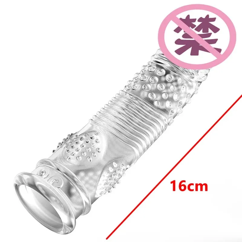 Realistisk Penisförlängning Cock Sleeve Återanvändbar Silikon Penisförstorare Fördröjning Kondomer För Män Dildo Enhancer Sexleksaker Erotisk butik — image 17