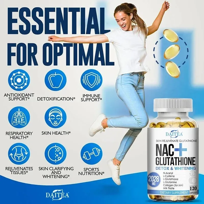 Daitea NAC Supplement - Milk Thistle Glutathione Collagen Capsules - Skin Health & Vitality Detoxification Immune Support — image 1