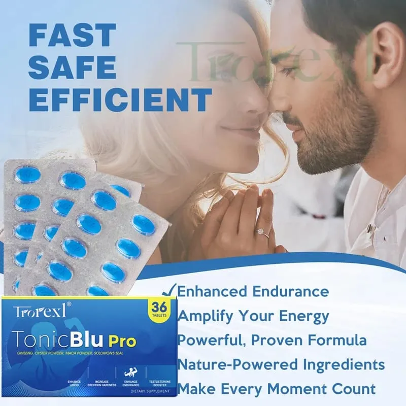 Trorexl-Tonic Blue Pills 36 Tablets - Advanced Male Performance Rock-Hard Stamina Flow Booste| Lab Certified Tested — image 1