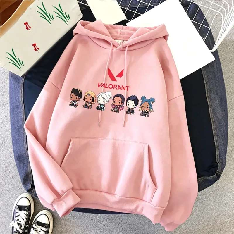 Valorant Anime 2D 프린트 남성 코튼 까마귀 캐주얼 오버 사이즈 풀오버 인기 streetwear 패션 운동복 트렌드 남성 의류 — image 7