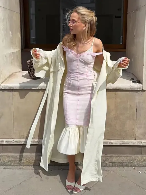 Mulheres rendas retalhos sling vestido malha midi cover-up ver através sem mangas vestidos de alça espaguete 2026 verão sexy chique wear — image 7