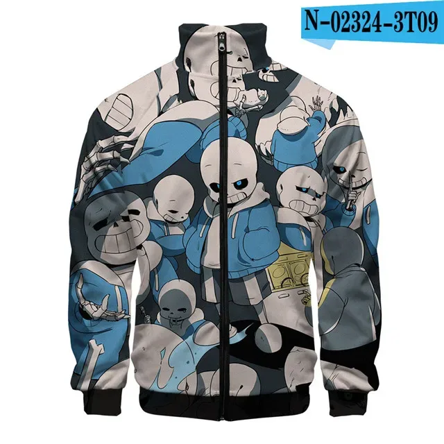 Luxo popular sans undertale 3d impressão zíper raglan jaqueta blusão meninos/meninas confortáveis gola jaquetas casacos — image 35