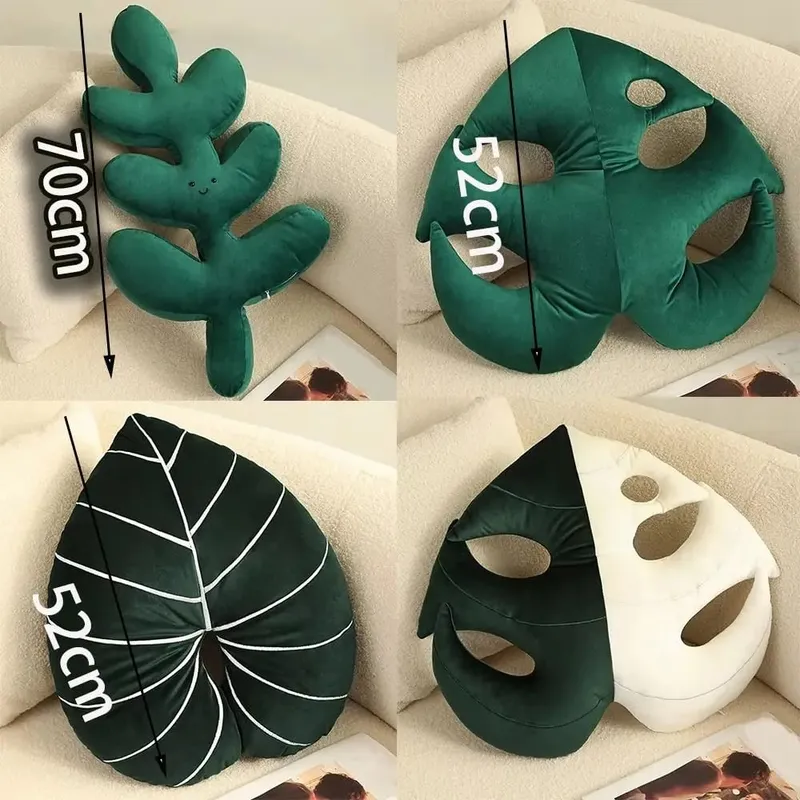 New Cartoon Creative Leaf Back Cushion Home Indoor Decor Adult Pillow Cushion Green Plant Leaf Leaf Cushions — image 6