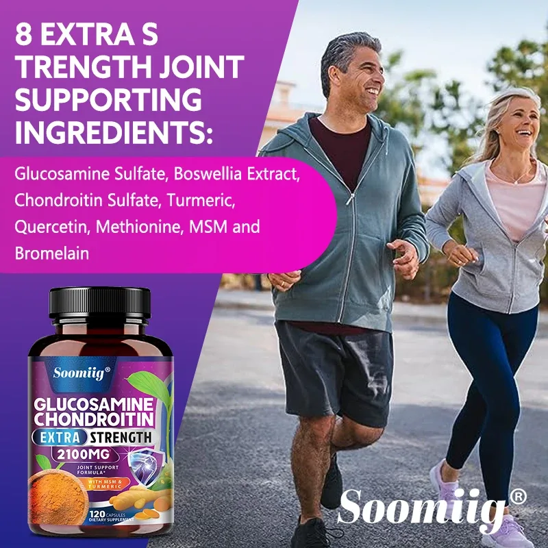 Glucosamina Condroitina Cúrcuma MSM - Força tripla ajuda na mobilidade articular Suplemento de suporte articular Saúde imunológica — image 6
