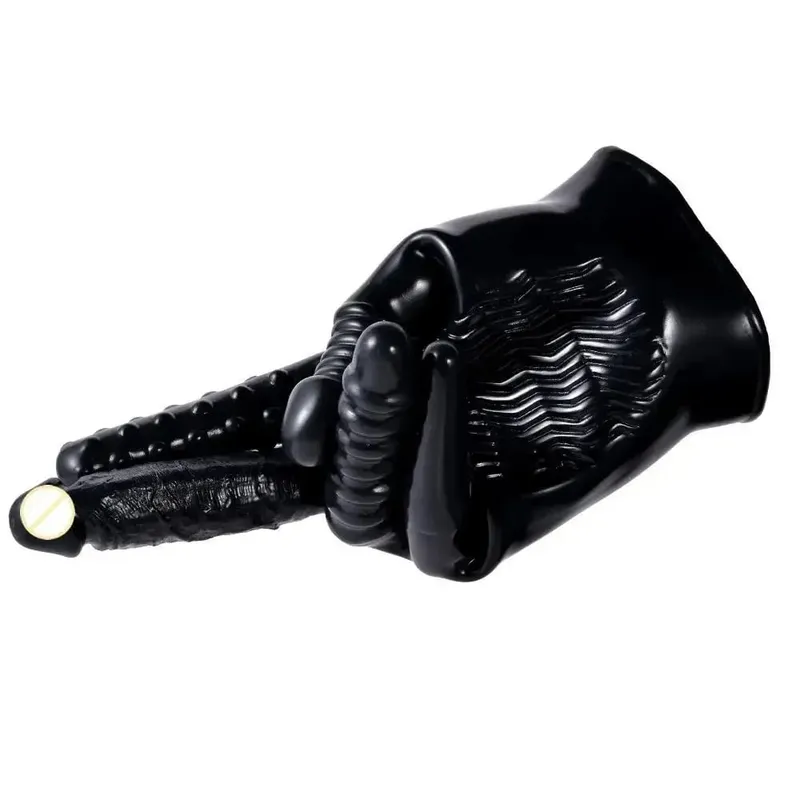 Limang Daliri Masturbators Sex Gloves Pambabae Vibrator Dildo G-Spot Clitoral Stimulator Erotikong Produkto Vagina Massage Lesbian Toy — image 3