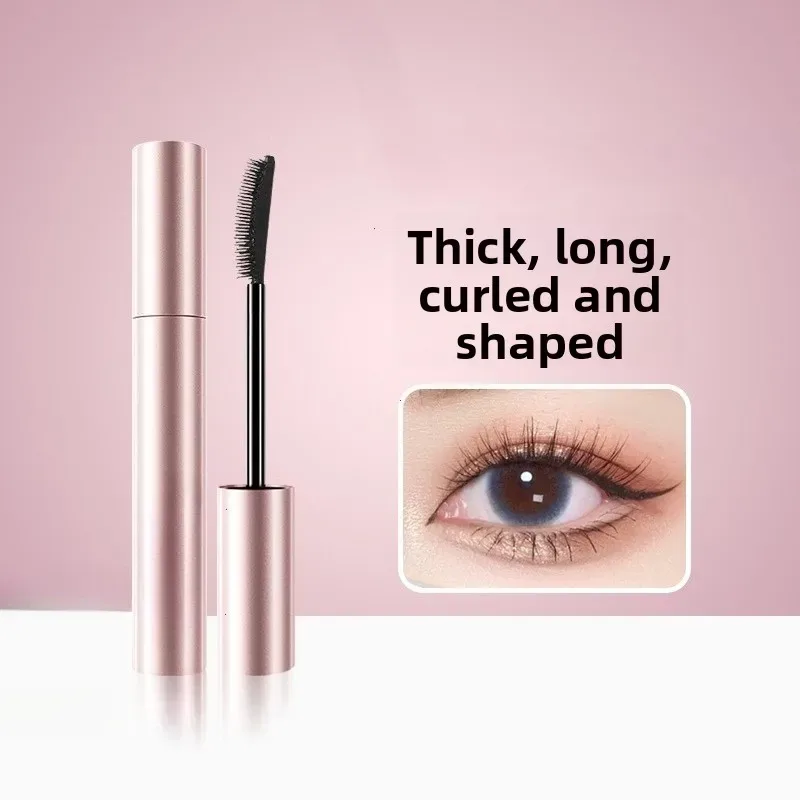 Silk Fiber Matte Mascara Makeup Ultra-Fine Brush Lengthens Eyelashes Waterproof Fast Dry Brown Black Curling Mascara Comestic